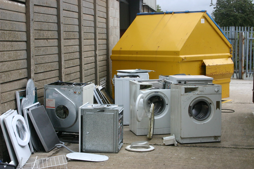 Bulk commercial laundry scrap collection and old washing machine recycling services for corporate facilities in Bangalore.