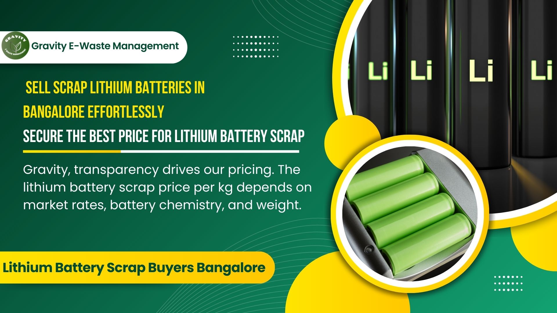 Lithium Battery Scrap Buyers in Bangalore